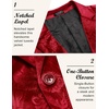 image:imageCOOFANDY Mens Velvet Blazer Notched Lapel Velour Suit Jacket One Button Tuxedo Jackets for Wedding Prom Party DinnerRed Floral