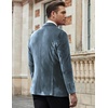 image:imageCOOFANDY Mens Velvet Blazer Notched Lapel Velour Suit Jacket One Button Tuxedo Jackets for Wedding Prom Party DinnerStone Blue