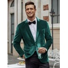 image:imageCOOFANDY Mens Velvet Blazer Notched Lapel Velour Suit Jacket One Button Tuxedo Jackets for Wedding Prom Party DinnerTeal Green