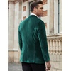 image:imageCOOFANDY Mens Velvet Blazer Notched Lapel Velour Suit Jacket One Button Tuxedo Jackets for Wedding Prom Party DinnerTeal Green
