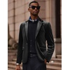 image:imageCOOFANDY Mens Velvet Blazer One Button Velour Tuxedo Jacket Notched Lapel Suit Jackets for Prom Wedding Party DinnerBlack
