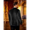 image:imageCOOFANDY Mens Velvet Blazer One Button Velour Tuxedo Jacket Notched Lapel Suit Jackets for Prom Wedding Party DinnerBlack