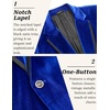 image:imageCOOFANDY Mens Velvet Blazer One Button Velour Tuxedo Jacket Notched Lapel Suit Jackets for Prom Wedding Party DinnerBlue