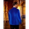 image:imageCOOFANDY Mens Velvet Blazer One Button Velour Tuxedo Jacket Notched Lapel Suit Jackets for Prom Wedding Party DinnerBlue
