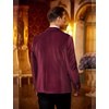 image:imageCOOFANDY Mens Velvet Blazer One Button Velour Tuxedo Jacket Notched Lapel Suit Jackets for Prom Wedding Party DinnerBurgundy