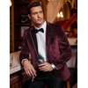 image:imageCOOFANDY Mens Velvet Blazer One Button Velour Tuxedo Jacket Notched Lapel Suit Jackets for Prom Wedding Party DinnerBurgundy