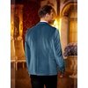 image:imageCOOFANDY Mens Velvet Blazer One Button Velour Tuxedo Jacket Notched Lapel Suit Jackets for Prom Wedding Party DinnerDark Blue Peacock