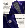 image:imageCOOFANDY Mens Velvet Blazer One Button Velour Tuxedo Jacket Notched Lapel Suit Jackets for Prom Wedding Party DinnerDark Purple