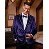 image:imageCOOFANDY Mens Velvet Blazer One Button Velour Tuxedo Jacket Notched Lapel Suit Jackets for Prom Wedding Party DinnerDark Purple