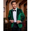 image:imageCOOFANDY Mens Velvet Blazer One Button Velour Tuxedo Jacket Notched Lapel Suit Jackets for Prom Wedding Party DinnerGreen