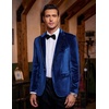 image:imageCOOFANDY Mens Velvet Blazer One Button Velour Tuxedo Jacket Notched Lapel Suit Jackets for Prom Wedding Party DinnerNavy Blue