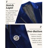image:imageCOOFANDY Mens Velvet Blazer One Button Velour Tuxedo Jacket Notched Lapel Suit Jackets for Prom Wedding Party DinnerNavy Blue