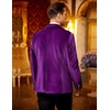 image:imageCOOFANDY Mens Velvet Blazer One Button Velour Tuxedo Jacket Notched Lapel Suit Jackets for Prom Wedding Party DinnerPurple