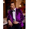 image:imageCOOFANDY Mens Velvet Blazer One Button Velour Tuxedo Jacket Notched Lapel Suit Jackets for Prom Wedding Party DinnerPurple