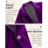 image:imageCOOFANDY Mens Velvet Blazer One Button Velour Tuxedo Jacket Notched Lapel Suit Jackets for Prom Wedding Party DinnerPurple