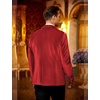image:imageCOOFANDY Mens Velvet Blazer One Button Velour Tuxedo Jacket Notched Lapel Suit Jackets for Prom Wedding Party DinnerRed