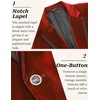 image:imageCOOFANDY Mens Velvet Blazer One Button Velour Tuxedo Jacket Notched Lapel Suit Jackets for Prom Wedding Party DinnerRed