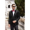 image:imageCOOFANDY Mens Velvet Tuxedo Floral Blazer Jacket One Button Shawl Lapel Suit Jacket for Dinner Prom Party WeddingAblack