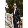 image:imageCOOFANDY Mens Velvet Tuxedo Floral Blazer Jacket One Button Shawl Lapel Suit Jacket for Dinner Prom Party WeddingAblack