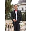 image:imageCOOFANDY Mens Velvet Tuxedo Floral Blazer Jacket One Button Shawl Lapel Suit Jacket for Dinner Prom Party WeddingAblack