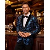 image:imageCOOFANDY Mens Velvet Tuxedo Floral Blazer Jacket One Button Shawl Lapel Suit Jacket for Dinner Prom Party WeddingBlue