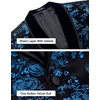 image:imageCOOFANDY Mens Velvet Tuxedo Floral Blazer Jacket One Button Shawl Lapel Suit Jacket for Dinner Prom Party WeddingBlue