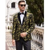 image:imageCOOFANDY Mens Velvet Tuxedo Floral Blazer Jacket One Button Shawl Lapel Suit Jacket for Dinner Prom Party WeddingGolden