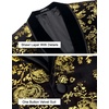 image:imageCOOFANDY Mens Velvet Tuxedo Floral Blazer Jacket One Button Shawl Lapel Suit Jacket for Dinner Prom Party WeddingGolden