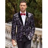 image:imageCOOFANDY Mens Velvet Tuxedo Floral Blazer Jacket One Button Shawl Lapel Suit Jacket for Dinner Prom Party WeddingPurple