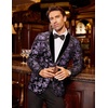 image:imageCOOFANDY Mens Velvet Tuxedo Floral Blazer Jacket One Button Shawl Lapel Suit Jacket for Dinner Prom Party WeddingPurple