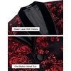 image:imageCOOFANDY Mens Velvet Tuxedo Floral Blazer Jacket One Button Shawl Lapel Suit Jacket for Dinner Prom Party WeddingRed