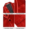 image:imageCOOFANDY Mens Velvet Tuxedo Floral Blazer Jacket One Button Shawl Lapel Suit Jacket for Dinner Prom Party WeddingRedsolid