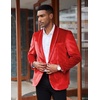 image:imageCOOFANDY Mens Velvet Tuxedo Floral Blazer Jacket One Button Shawl Lapel Suit Jacket for Dinner Prom Party WeddingRedsolid
