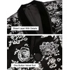 image:imageCOOFANDY Mens Velvet Tuxedo Floral Blazer Jacket One Button Shawl Lapel Suit Jacket for Dinner Prom Party WeddingSilver
