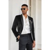 image:imageCOOFANDY Mens Velvet Tuxedo One Button Jacket Dinner Prom Wedding Blazer JacketBlack