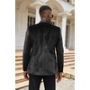 image:imageCOOFANDY Mens Velvet Tuxedo One Button Jacket Dinner Prom Wedding Blazer JacketBlack