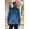 image:imageCOOFANDY Mens Velvet Tuxedo One Button Jacket Dinner Prom Wedding Blazer JacketBlue