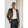 image:imageCOOFANDY Mens Velvet Tuxedo One Button Jacket Dinner Prom Wedding Blazer JacketBrown