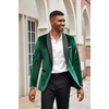 image:imageCOOFANDY Mens Velvet Tuxedo One Button Jacket Dinner Prom Wedding Blazer JacketLack Green