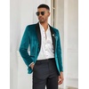image:imageCOOFANDY Mens Velvet Tuxedo One Button Jacket Dinner Prom Wedding Blazer JacketLight Blue