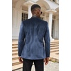 image:imageCOOFANDY Mens Velvet Tuxedo One Button Jacket Dinner Prom Wedding Blazer JacketNavy Blue