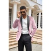 image:imageCOOFANDY Mens Velvet Tuxedo One Button Jacket Dinner Prom Wedding Blazer JacketPink
