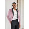 image:imageCOOFANDY Mens Velvet Tuxedo One Button Jacket Dinner Prom Wedding Blazer JacketPink