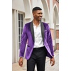 image:imageCOOFANDY Mens Velvet Tuxedo One Button Jacket Dinner Prom Wedding Blazer JacketPurple