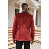 image:imageCOOFANDY Mens Velvet Tuxedo One Button Jacket Dinner Prom Wedding Blazer JacketRed