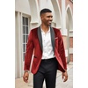 image:imageCOOFANDY Mens Velvet Tuxedo One Button Jacket Dinner Prom Wedding Blazer JacketRed