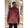 image:imageCOOFANDY Mens Velvet Tuxedo One Button Jacket Dinner Prom Wedding Blazer JacketWine Red