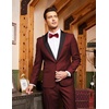 image:imageCOOFANDY Mens Wedding Suits 2 Piece Tuxedo Jacket One Button Peak Lapel Suit Jacket Dress Pants for DinnerPromParty Wine Red