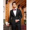 image:imageCOOFANDY Mens Wedding Suits 2 Piece Tuxedo Jacket One Button Peak Lapel Suit Jacket Dress Pants for DinnerPromPartyBlack