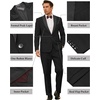 image:imageCOOFANDY Mens Wedding Suits 2 Piece Tuxedo Jacket One Button Peak Lapel Suit Jacket Dress Pants for DinnerPromPartyBlack